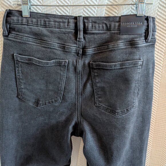Scotch & Soda Amsterdam Women's Black Jeans Size 10 Straight Stretch High Rise - Picture 9 of 10